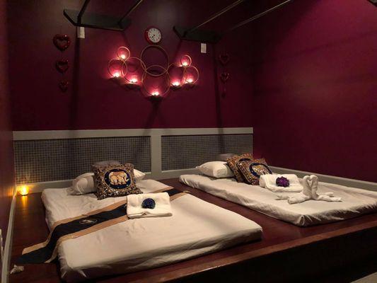 Our couples massage room is one of the largest in Houston