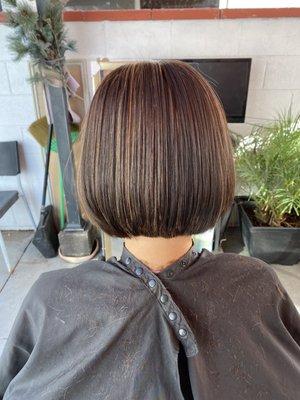 Clolored highlighted bobcut