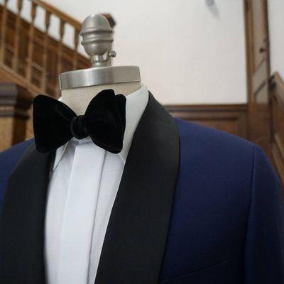 Blue tuxedo shawl lapel