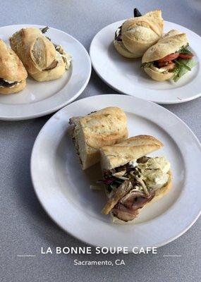 Lamb sandwich with artichoke hearts and mushrooms