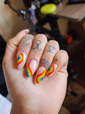 Pride Month nails done by Ashley. SLAAAAAAAAAY