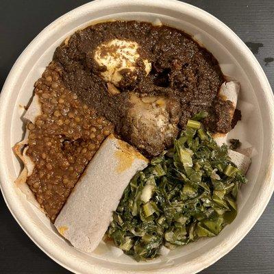 Doro Wot, Side of Gomen, Side of Misir, Injera