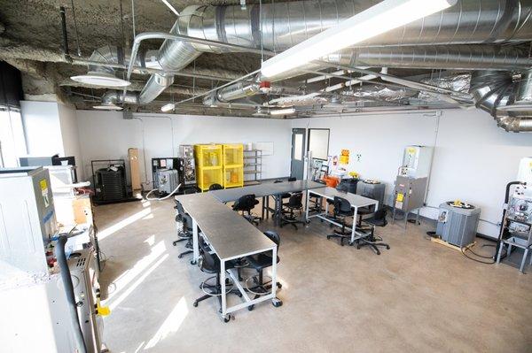 HVAC Technician classroom and lab.