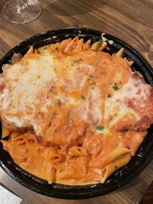 Chicken parm with vodka sauce