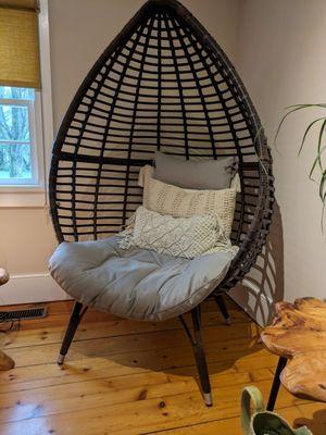 A cool chair to sit in while you soak your feet