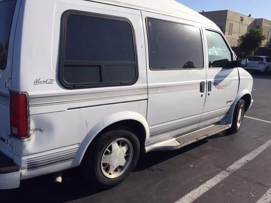 Replaced the fuel pump, replaced the entire roller door assembly - door wouldn't work before. Performed an oil change. 96 Chevy Astro Van.