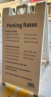 Parking Rates as of 03/04/2023.