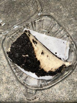 Oreo cheesecake. I should have taken a pic of it before I left it sitting out.