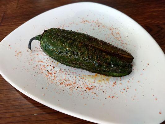 Chef was nice enough to grill up a fresh and delicious seasoned Jalapeño for me. This was so good.