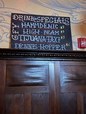 Beer and shot specials