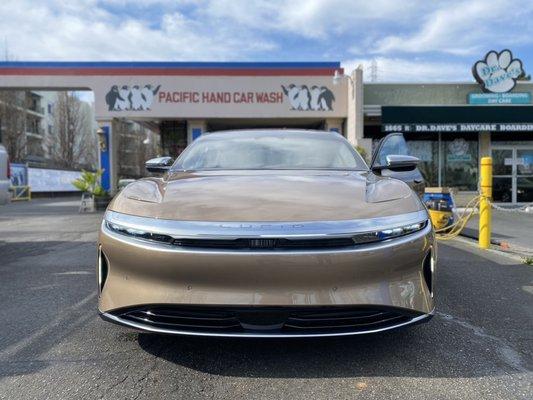 LUCID AIR EV AT Pacific Hand Car Wash