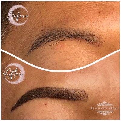 Powder brows can help team your unruly undefined brows.