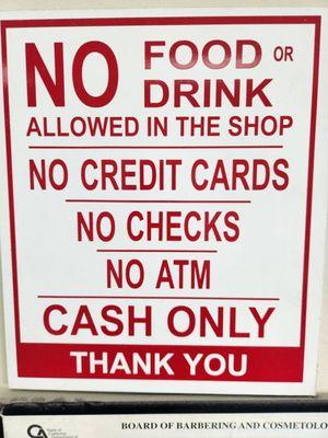 Cash only