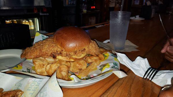 Big ass gigantic huge fried grouper sandwich!