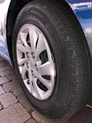 Damaged wheel