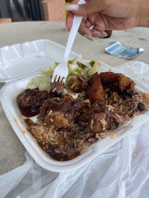 Oxtail... Rice & Peas... Expensive... BUT... "WORTH IT!"