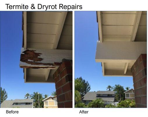 Our in-house crews of skilled carpenters specialize in termite and dryrot damage repairs.