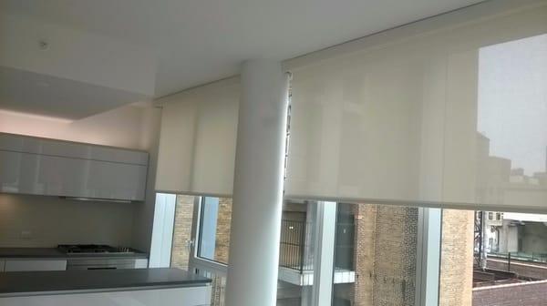 solar shades screen with a 3 % solar wave fabric,