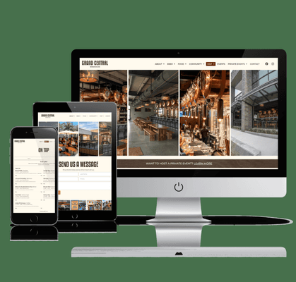 Grand Central Brewhouse website design preview