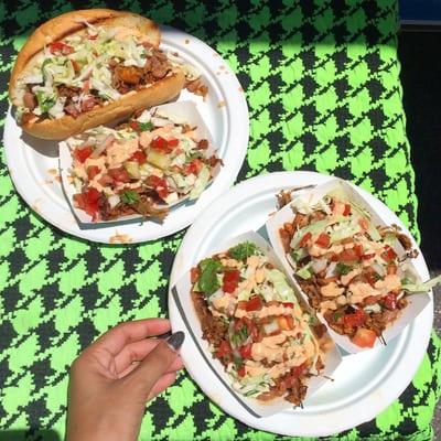 Jackfruit torta & 3 "boats" from Plant Food for People