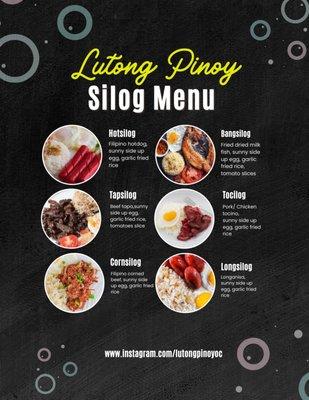 Silog Menu aka Breakfast Menu