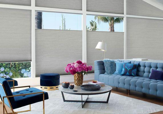 Honeycomb shades, also referred to as cellular shades, are made from a continuous piece of fabric that folds up along crisp p...