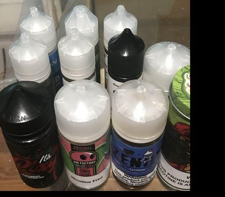 Here are all the juices I have right now,I like to have variety and im always trying different makers.