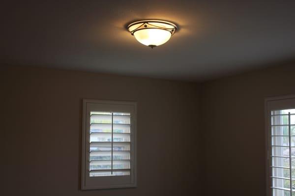 Richard added electrical wiring, a new switch & installed this same ceiling light in three rooms (upstairs & downstairs)