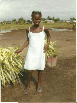 She waiting for a gift of education. She's waiting for sponsorship.