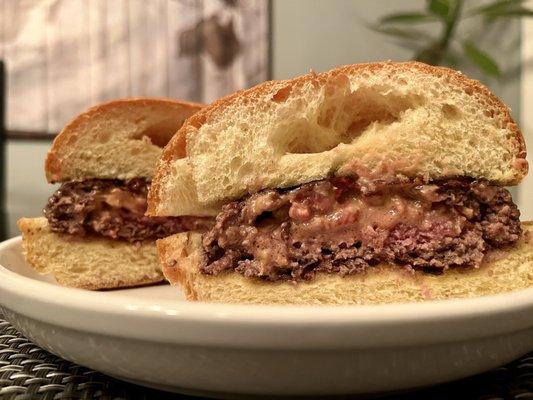 Pimento Cheese Bacon Stuffed Wagyu Burgers