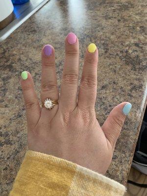 Colorful, Easter/Spring gel manicure