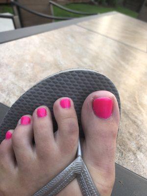 Gel pedicure and dip power "manicure". Not impressed. Pedicure was rushed and gel polish on my skin. Dip powder same thing.