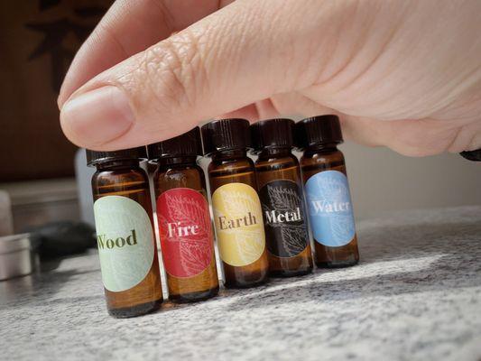 Essential oils provide calm and comfort for energetic and emotional balancing. I use a classical 5-elements assessment approach.