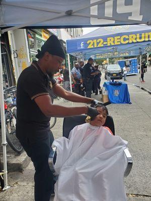 Community affairs collaboration with NYPD .back to school event in Bushwick Brooklyn Sept 2023