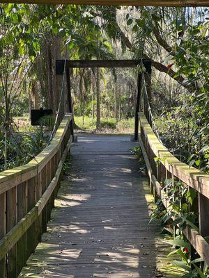 Suspension bridge.