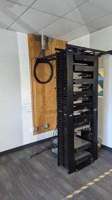 Network rack for an open office layout