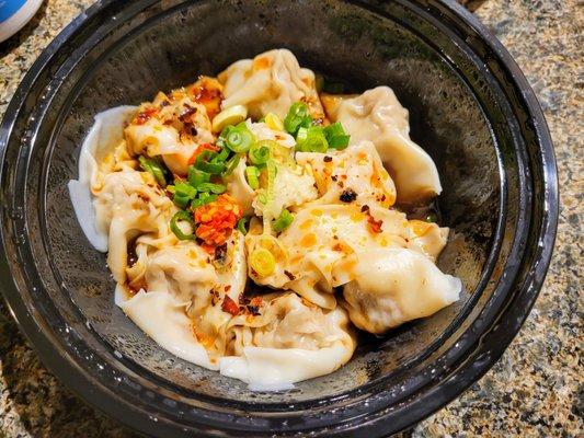 Handmade Wontons in Chili Oil