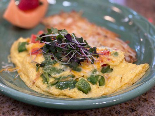 Ham and cheese Omelette with Bellpepper