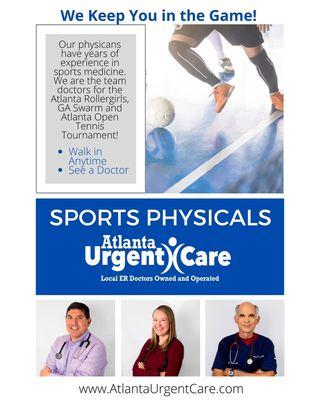 Sports physicals available. No appt. needed!