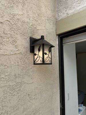 Installation of an outdoor light fixture