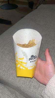 Large Crinkle-Cut Fries (I guess you have to ask for salt)