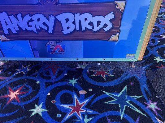 Angry birds covering dirt