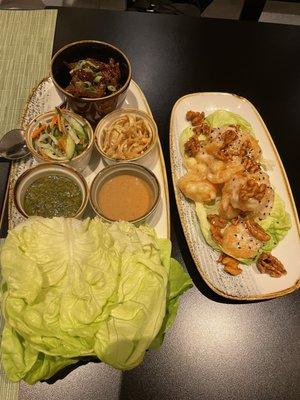 lettuce cups and honey walnut shrimp