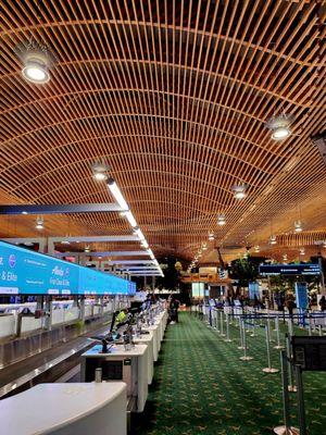 Stunning Alaska Airlines counter at PDX.