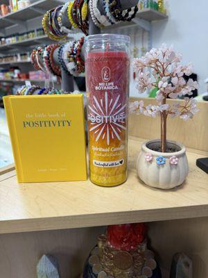 Positivity candle and book