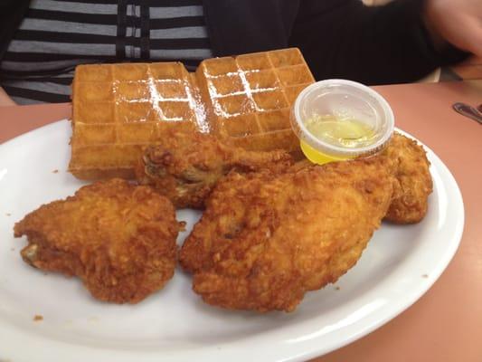 A+ Chicken and Waffles. GF said this was the best fried chicken she has ever had.  Ever.