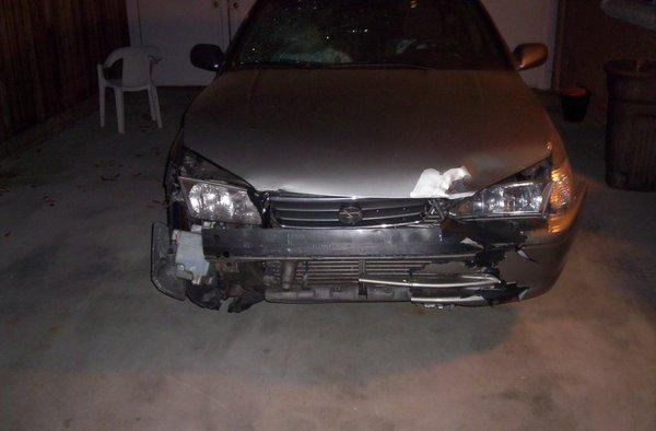 Damage to vehicle after accident