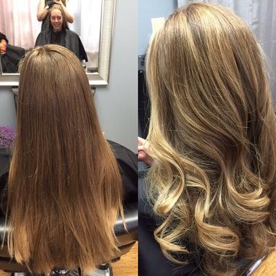 Partial balayage and a haircut! Before and After