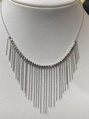 Fancy white gold necklace