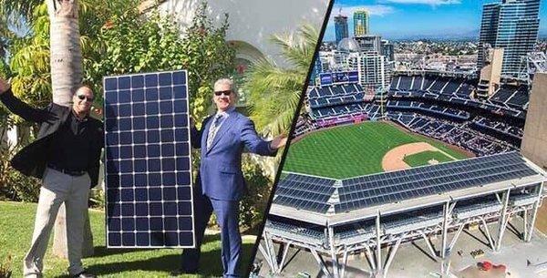 "its time to go solar" Bruce Buffer (UFC) and SunSolar Power helped take the Padres solar with premium solar panels.